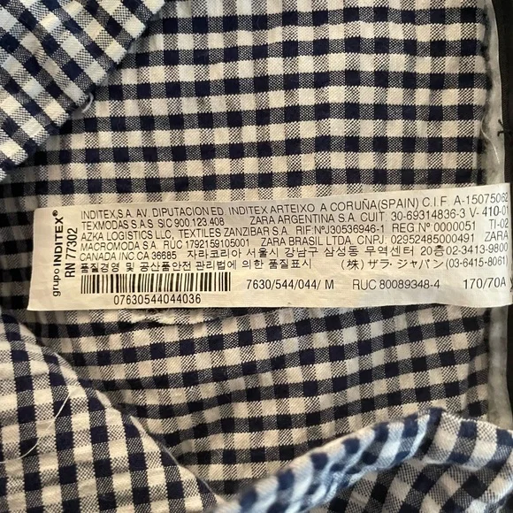 ⭐️SOLD- Zara Women’s Ruffled Gingham Navy and White Shorts - size Medium - Picture 11 of 12